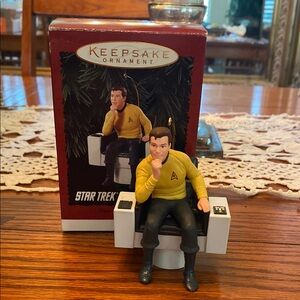 Star Trek Keepsake Ornament with Captain Figure Vintage 1995